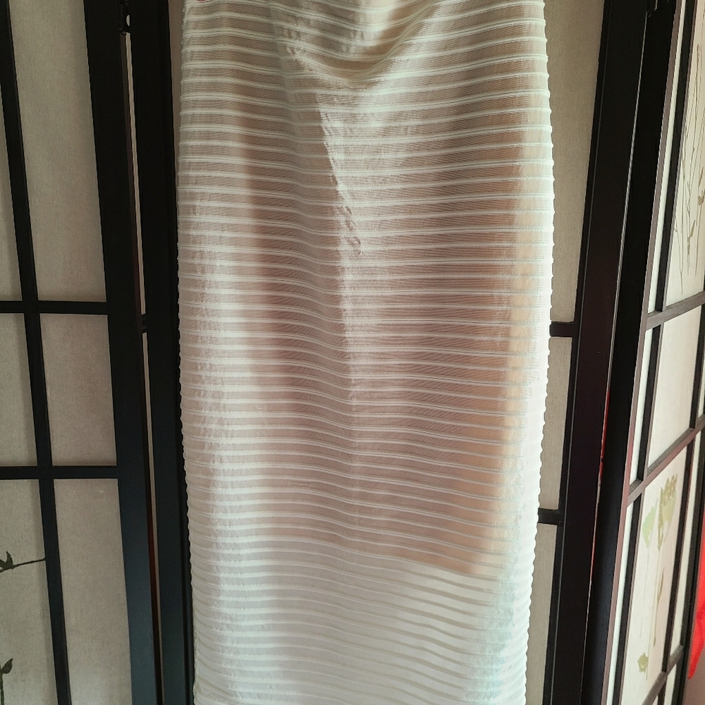 White Midi Pencil Bodycon Skirt